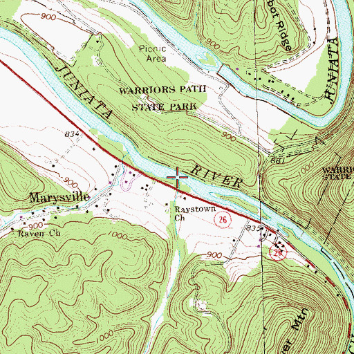 Topographic Map of Dry Run, PA
