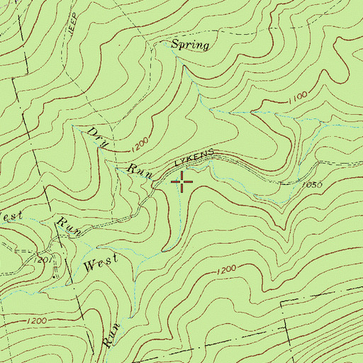 Topographic Map of Dry Run, PA