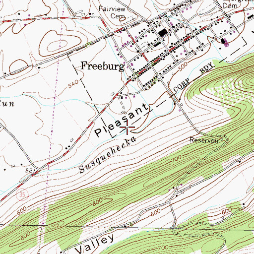 Topographic Map of Dry Run, PA