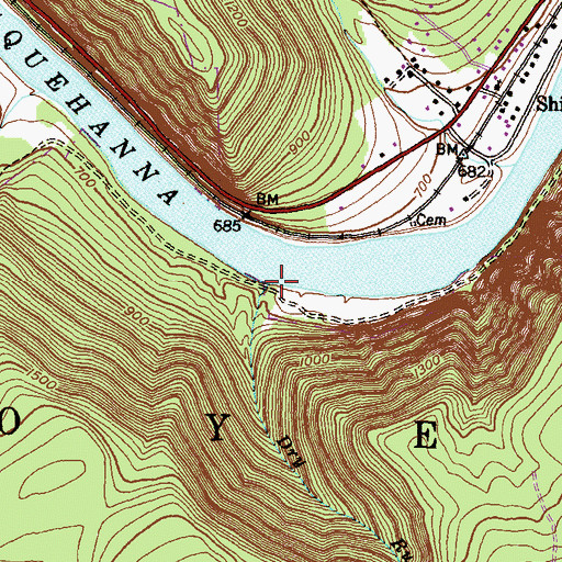 Topographic Map of Dry Run, PA