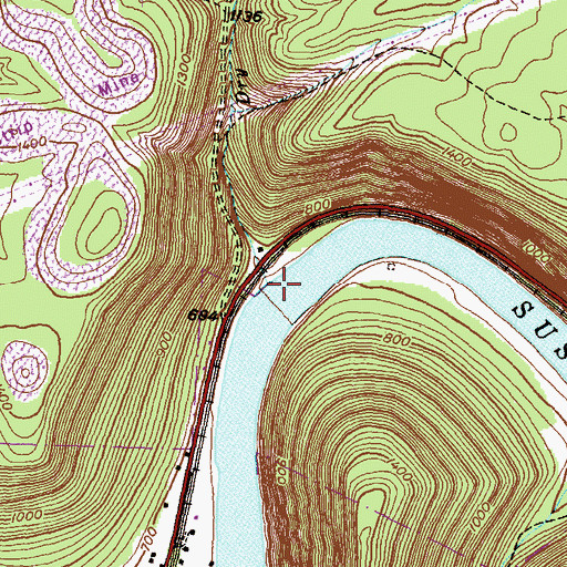 Topographic Map of Dry Run, PA