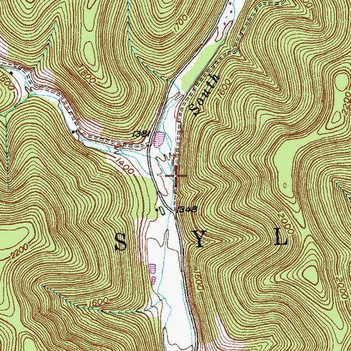 Topographic Map of Dry Run, PA