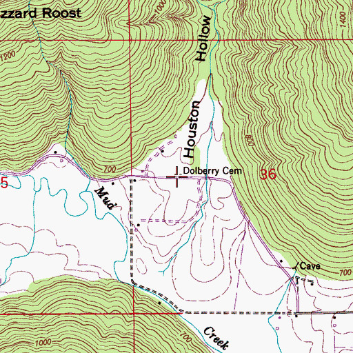 Topographic Map of Dolberry Cemetery, AL