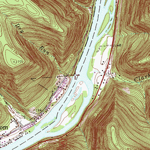 Topographic Map of Dry Run, PA