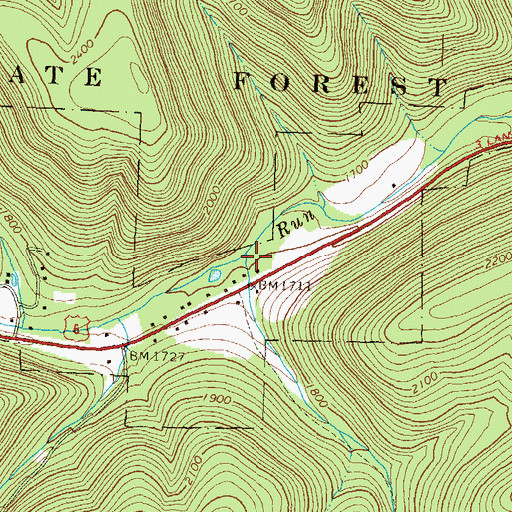 Topographic Map of Dry Run, PA