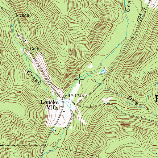 Topographic Map of Dry Run, PA