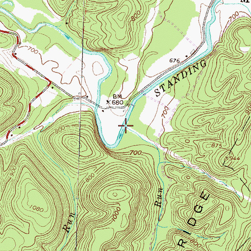 Topographic Map of Dry Run, PA