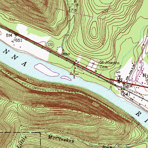 Topographic Map of Dry Run, PA