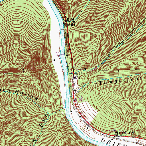 Topographic Map of Dry Run, PA