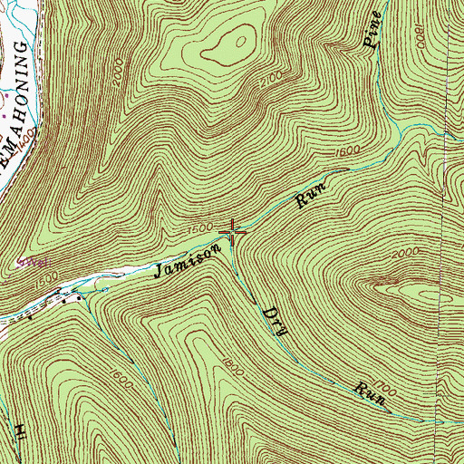 Topographic Map of Dry Run, PA
