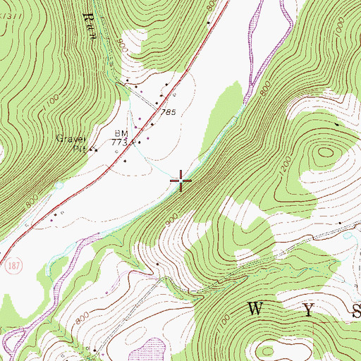 Topographic Map of Dry Run, PA