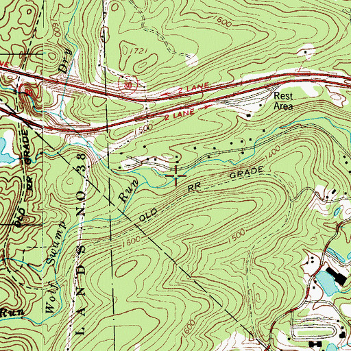 Topographic Map of Dry Sawmill Run, PA