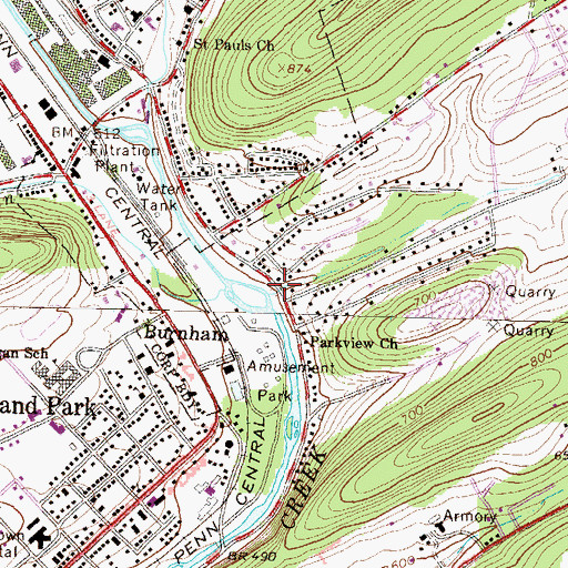 Topographic Map of Dry Valley, PA