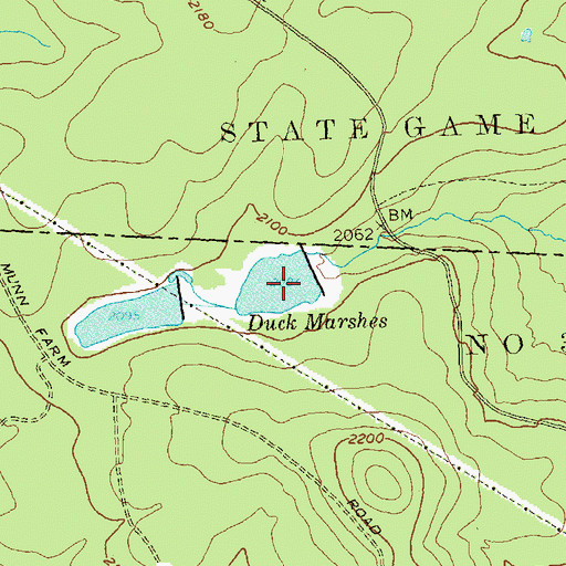 Topographic Map of Duck Marshes, PA