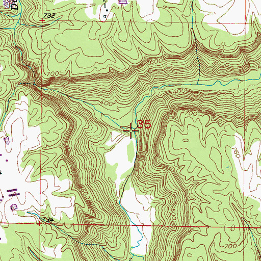 Topographic Map of Dollar Creek, AL