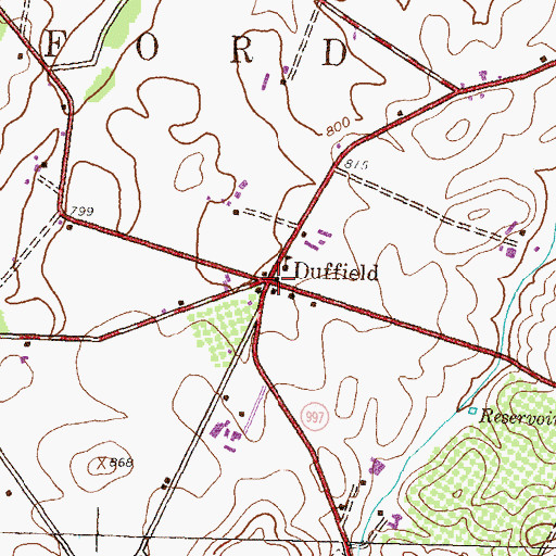Topographic Map of Duffield, PA