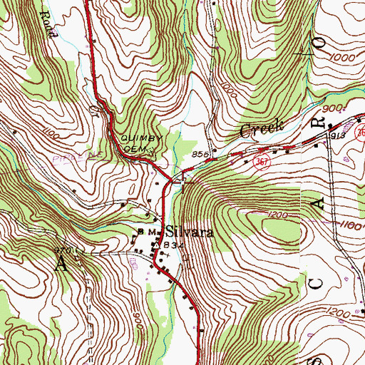Topographic Map of Dug Road Creek, PA