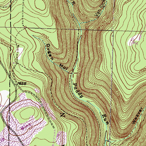 Topographic Map of Dugan Hollow, PA