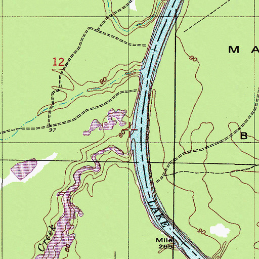 Topographic Map of Dollarhide Creek, AL