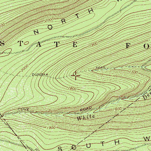 Topographic Map of Dunbar Trail, PA