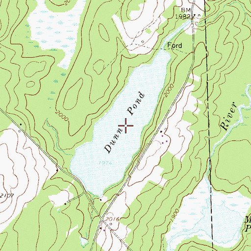 Topographic Map of Dunn Pond, PA