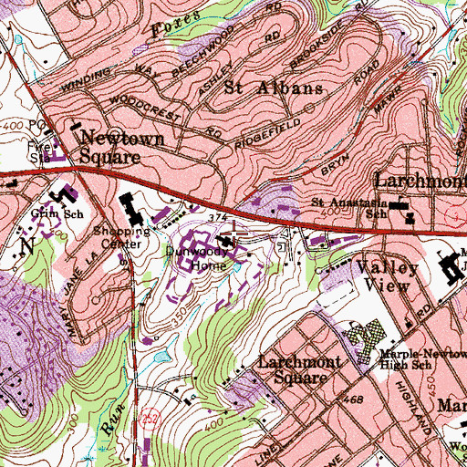 Topographic Map of Dunwood Home, PA