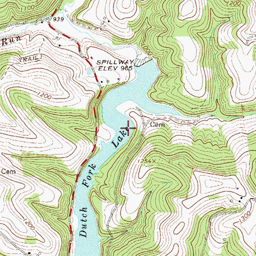 Topographic Map of Dutch Fork Lake, PA