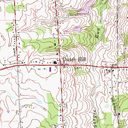 Topographic Map of Dutch Hill, PA