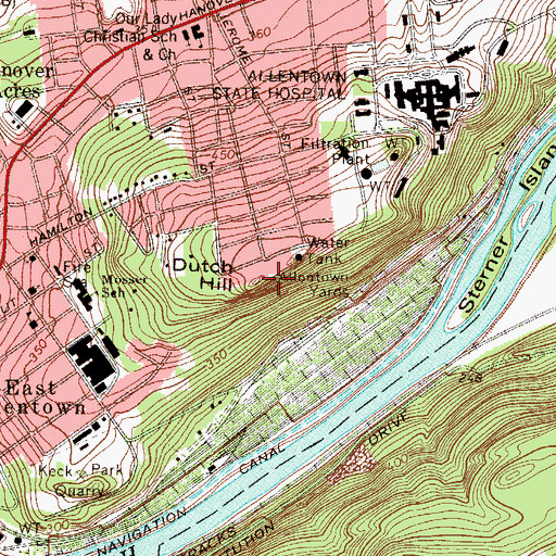 Topographic Map of Dutch Hill, PA