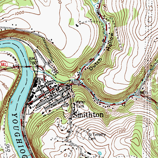 Topographic Map of Dutch Hollow, PA