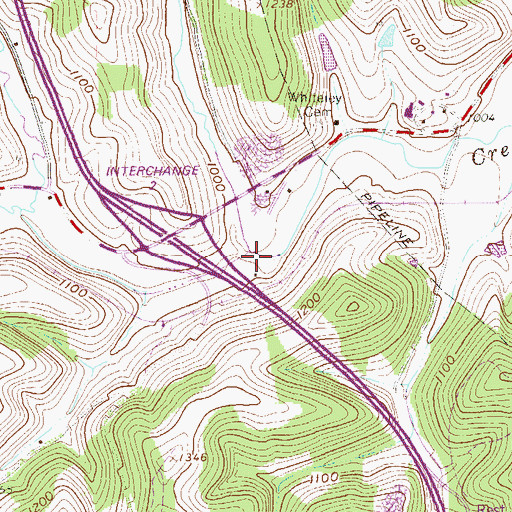 Topographic Map of Dutch Run, PA