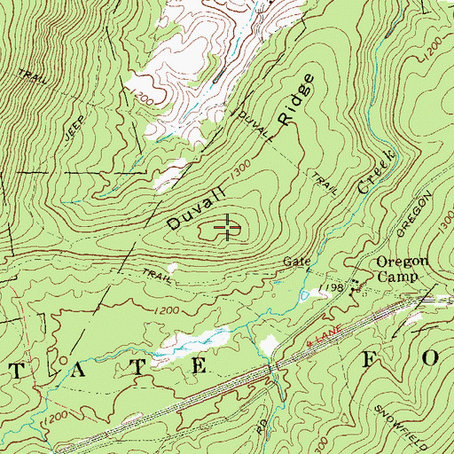 Topographic Map of Duvall Ridge, PA