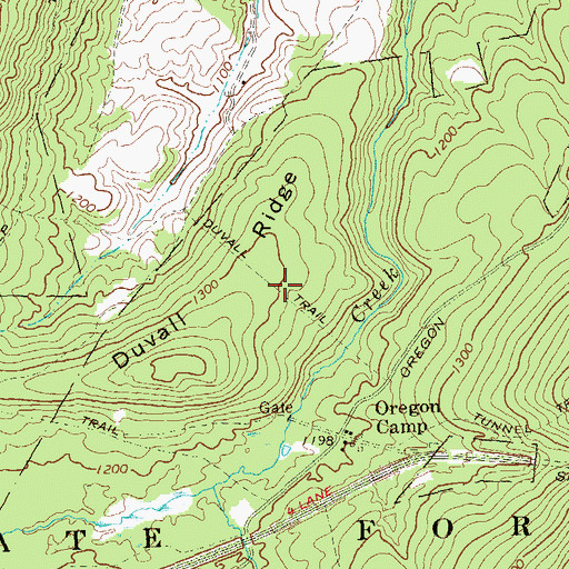 Topographic Map of Duvall Trail, PA