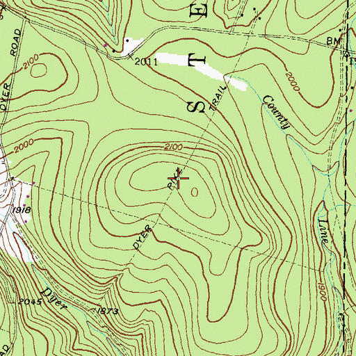 Topographic Map of Dyer Pike Trail, PA