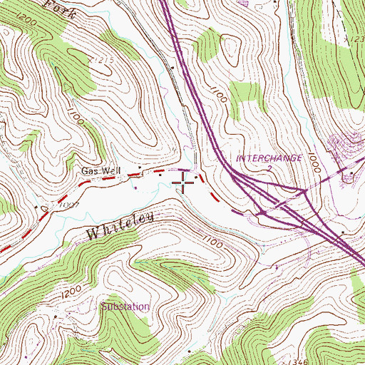 Topographic Map of Dyers Fork, PA