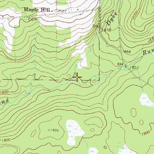 Topographic Map of Dyke Creek, PA