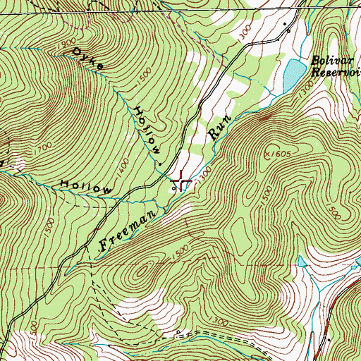 Topographic Map of Dyke Hollow, PA