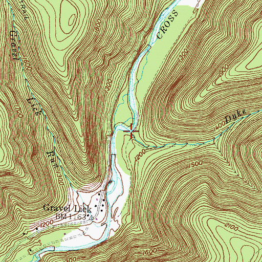 Topographic Map of Dyke Run, PA