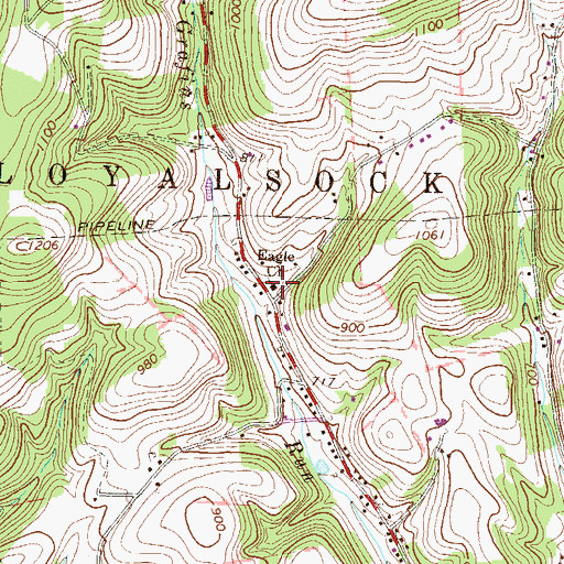 Topographic Map of Eagle Church, PA