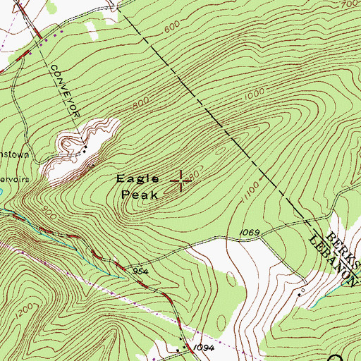 Topographic Map of Eagle Peak, PA