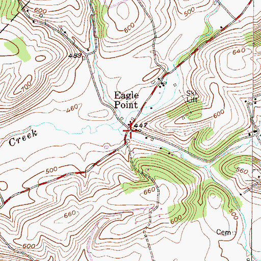 Topographic Map of Eagle Point, PA