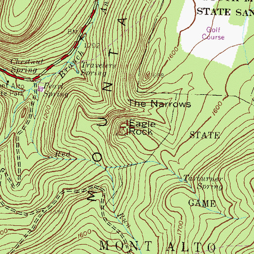 Topographic Map of Eagle Rock, PA