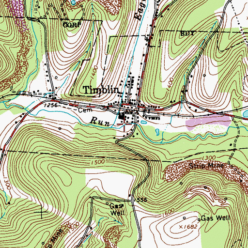 Topographic Map of Eagle Run, PA