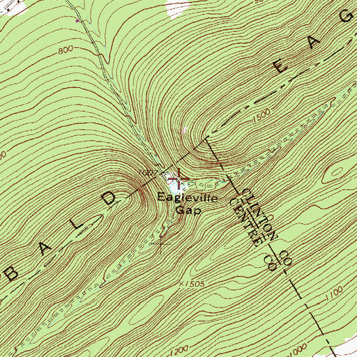 Topographic Map of Eagleville Gap, PA