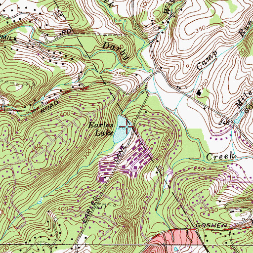 Topographic Map of Earles Lake, PA