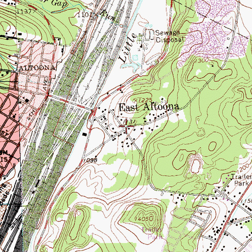 Topographic Map of East Altoona, PA