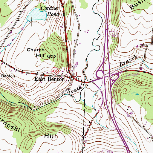 Topographic Map of East Benton, PA