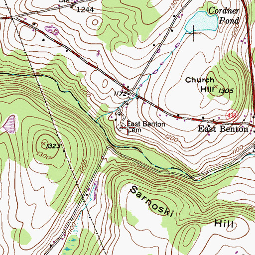 Topographic Map of East Benton Cemetery, PA