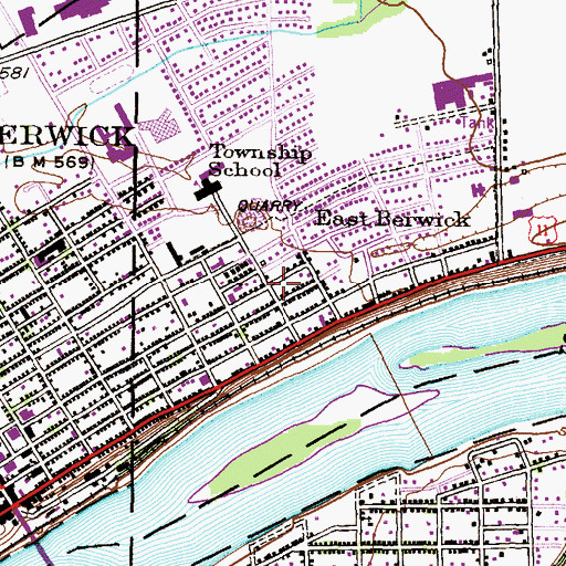 Topographic Map of East Berwick, PA