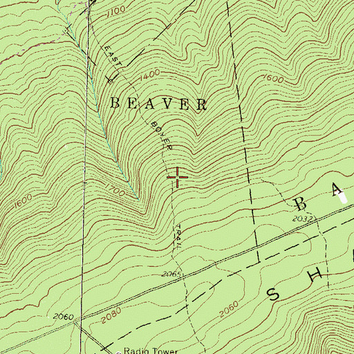 Topographic Map of East Boyer Trail, PA